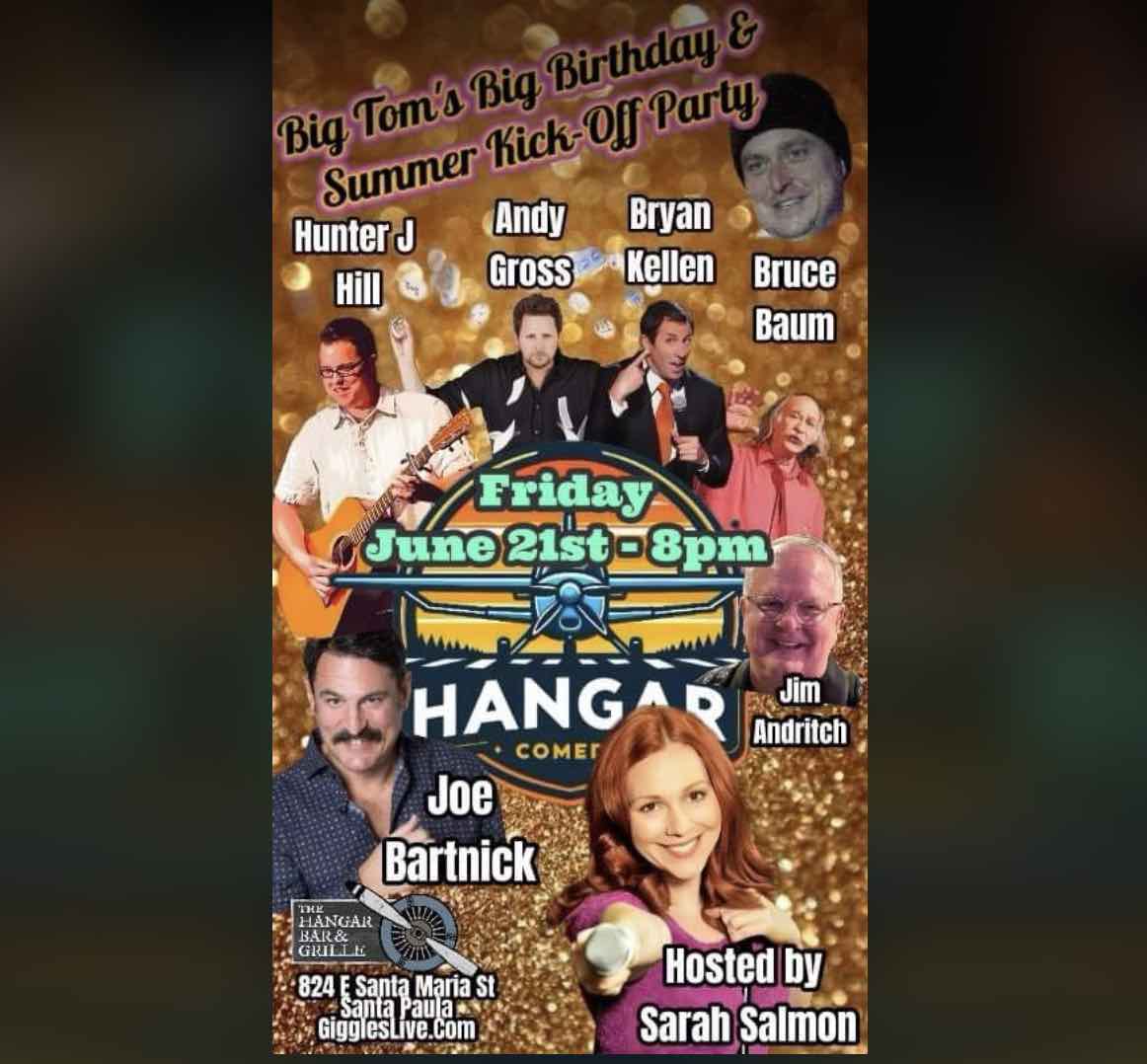 Flyer for Big Tom's Comedy and B-Day Party